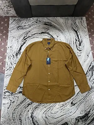 Gant Relaxed GMNT Dyed Oxford Shirt Suede Brown BNWT Size XL Men’s 43/44 17 1/2 • £40