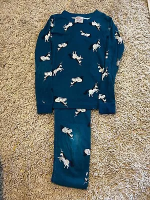 Hanna Andersson Organic Long John Pajama Set Unicorns 8t (size 130) • $12