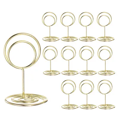12pcs Table Number Holders 50mm Tall 31mm Base Width Mini Round Golden • £8.99