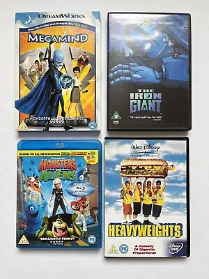 3 DVD’s And 1 Blu-Ray Megamind The Iron Giant Monsters Vs Aliens Heavyweight • £3