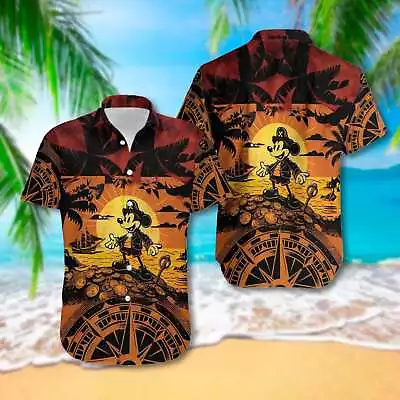 Mickey Mouse Pirate Sailing Aloha Summer Beach Hawaiian Shirt • $31.50