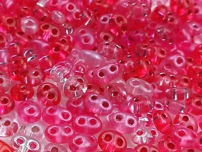 $4.27 • Buy Twin 2 Hole Czech Glass Seed Beads Size 2.5 X 5 Mm   MIXTURE COLOR # 40   50 Gm