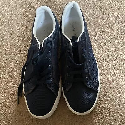 Fred Perry UK 7 Canvas Navy Blue Pumps Shoes Trainers  • £4.99