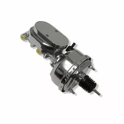 7 Chrome Single Power Brake Booster&Smooth Master Cylinder 3/8 Double-Sided Port • $129.68