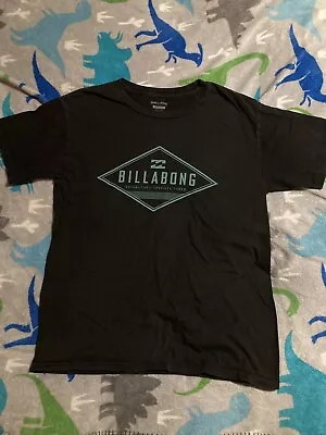 Billabong T Shirt Men’s Medium Black Blue Graphic Logo Surf Beach • $3.50