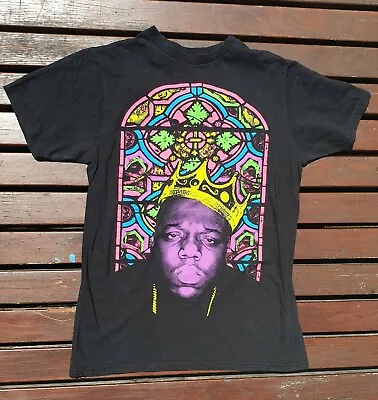 NOTORIOUS BIG T-SHIRT Stained Glass Biggie BROOKLYN MINT Medium Rap Swag Rapper • $24