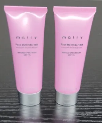 Lot Of 2 Mally Face Defender BB Cream Foundation In Tan W/ SPF 15~1.8 Fl Oz • $8.95