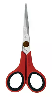 Mundial BP1864-3 Cushion Soft Hobby / Craft Scissors 5 1/2  Red & Black NEW • $8.37