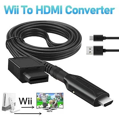Wii To HDMI Adapter Converter Cable Full HD 1080P Plug&Play For Television PC • $11.41