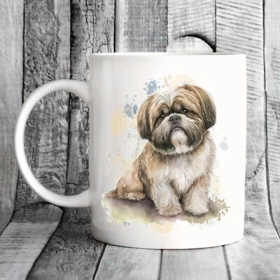 £7 • Buy Pet Dog Mug, Watercolour Shih Tzu - Ideal Gift