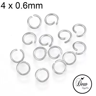 100 X 4mm 0.6 Stainless Steel Jump Rings Connectors Jewellery Findings Jumpring  • $4.80