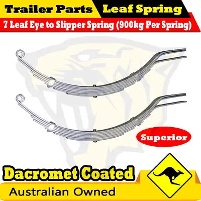 Pair 7 Leaf Eye To Slipper Trailer Springs 45mmx8mm Horse Float 1800kg Caravan • $1190