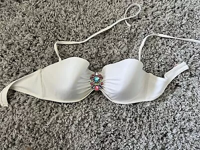 White Victorias Secret Swim Bandeau Top With Rhinestones • $9.99