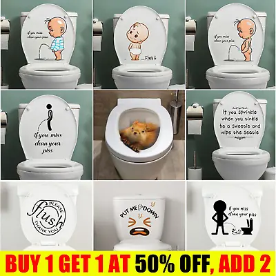 £2.19 • Buy Funny Toilet Sticker Bathroom Wall Decal Door Seat Home Sign Stickers UK STOCK