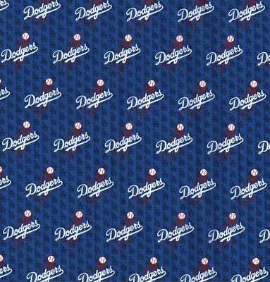 MLB LOS ANGELES LA DODGERS Baseball MINI 1/4 Yard (9”x44”) 100% Cotton Fabric • $4.99