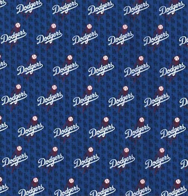 MLB LOS ANGELES LA DODGERS Baseball MINI HALF Yard (18”x44”) Cotton Fabric New • $9.95