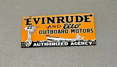 Vintage 12” Evinrude Alto Motor Boat Porcelain Sign Car Gas Truck Oil • $119.99