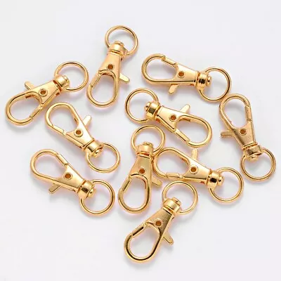 10pcs/Lot Lobster Clasp Hooks Swivel Plated Key Ring Clasps Jewelry Finding DIY • $3.59