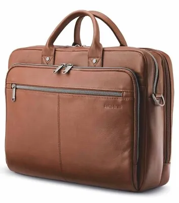NEW!!Classic Samsonite Leather Toploader Briefcase One Size - Cognac • $135