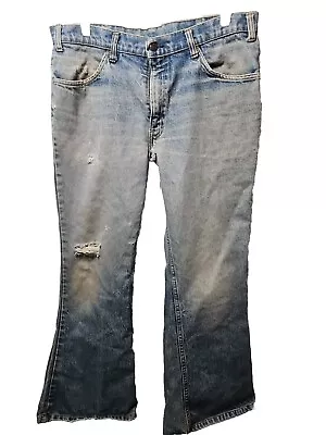 VTG Levi’s Orange Tab 70s 35x30.5 Denim 646 Bell Bottoms 12  Flare USA Talon Zip • $134.94