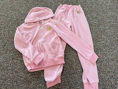 Juicy Couture Girls Pink Velour Tracksuit Size 6X • $12.99