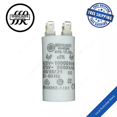 Ducati 4uF Run Capacitor 475V Studless Motor Run/Start Premium Grade • $23.44