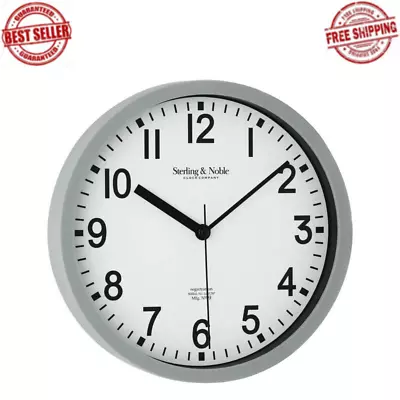 NEW 8.78  Basic Indoor Analog Round Modern Wall Clock Gray (FAST SHIPPING) • $6.99