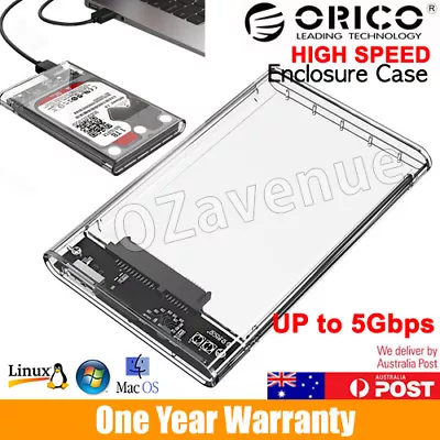 $12.98 • Buy ORICO Clear USB 3.0 External 2.5  SATA SSD HDD Tool-free Enclosure Case