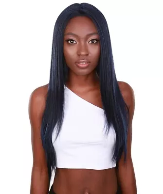 LUXLUXE YOKO  Straight 30 In 360° Hand Tied Lace Front Wig Blue And Black Blend • $70.04