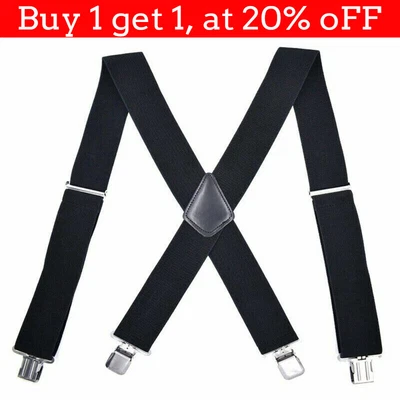 £8.69 • Buy Mens Motorcycle Ride Heavy Duty Work Trouser Braces Y Shape Elasticated Black AF