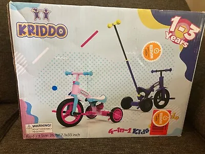 KRIDDO Kids 4 In 1 Tricycle Gift Toddler Trike 1-3 Years • $53.99