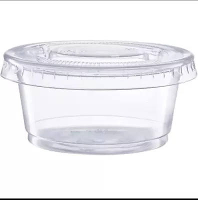 125 Sets Save 10% 2 Oz. Plastic Portion Cups With Lids For Jello Shots  Sauces • $12.80