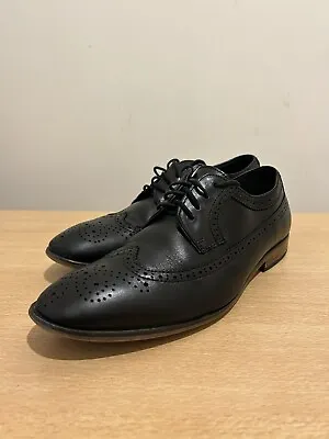 Mens M & S  Black Brogue Shoes UK 9 • £15