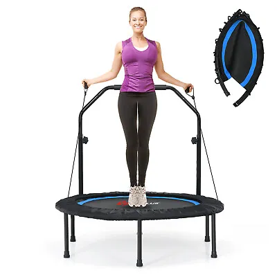 40  Foldable Adjustable Trampoline Fitness Rebounder W/Resistance Bands Home Gym • $95.99