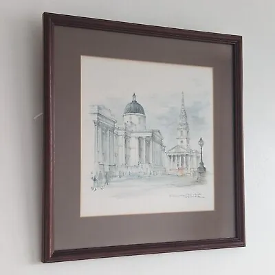 Mads Stage Framed Art Print National Gallery At Trafalgar Square London • $28.36