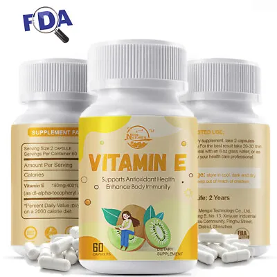 60pcs Vitamin E Extract Capsules Free Tea Tree Drops For ImmuneSkinHair Health • $12.69