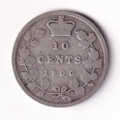 Canada 1900 10c Ten Cent Silver Coin Queen Victoria .925 Silver • $10.90