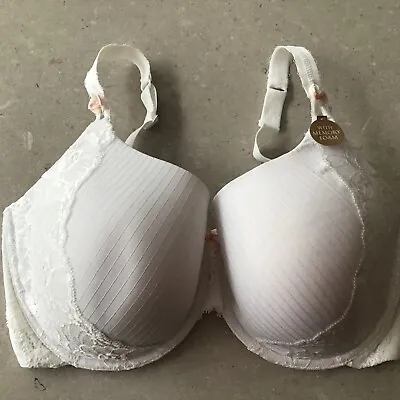 M&S Ladies Under Wired Full Cup White Bra With Memory Foam & Lace 40DD BNWT • £16.99