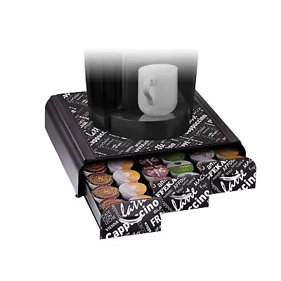 Single Serve Coffee Organizer Pod Countertop 36 Capacity Black Print • $29.22