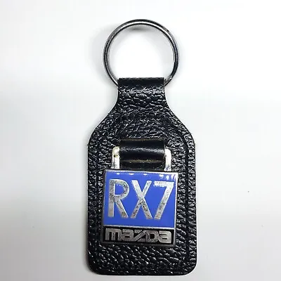 Vintage Mazda RX7 Keychain Fob Black Leather Blue Color • $62.49