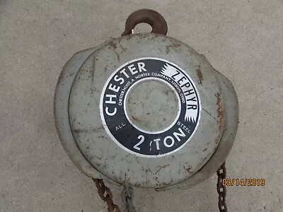 $200 • Buy Vintage Antique Chain Fall Hoist Chester Zephyr 2 Ton Military Grade Mil-spec