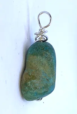 Mexican Turquoise Minimalist Pendant Sterling Silver Designer Made New Jewelry • $21