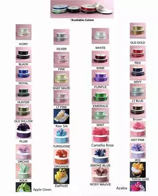 Double Faced Sided Satin Ribbon Low Price 100 Yards Multiple Color & Size DIY • $9.99