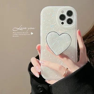 $14.88 • Buy Cute Shiny Heart Stand Phone Case ，iphone Case，For IPhone  13 Max12,11 Pro 7Plus