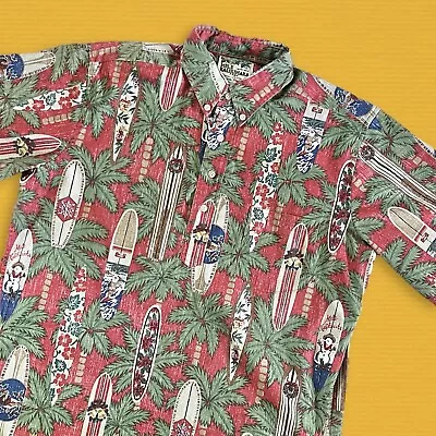 Reyn Spooner Mele Kalikimaka M Christmas Santa Surf Ornament Hawaiian Shirt • $39.99