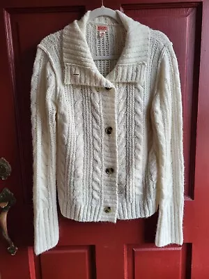 Mossimo Supply Co Women’s Ivory Cardigan Wool Sweater Button Down Cowl Size XXL • $19.99