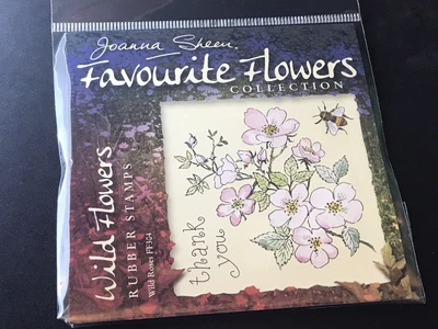 £2.75 • Buy Joanna Sheen Unmounted Rubber Stamp Set - Favourite Flowers Wild Roses Bee Etc