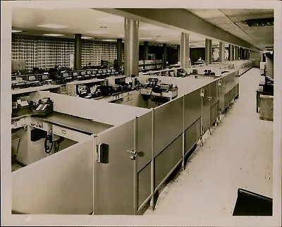 GA16 Original Photo VINTAGE OFFICE SPACE Building Cubicles Workplace Typewriters • $20