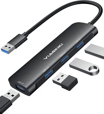 USB Hub Viagkiki 4 Port USB 3.0 Hub Aluminum Superspeed Data Transfer USB • £8