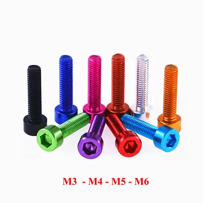 M3 M4 M5 M6 Aluminum Alloy Socket Cap Screw Allen Bolts DIN912 Anodized Colorful • $2.09